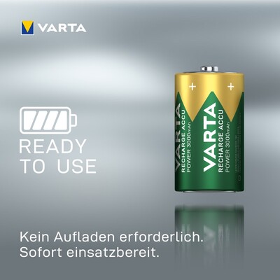 Batéria VARTA RTU nabíjacia D (2ks) 1.2V 3000mAh NiMH (HR20 56720) 2BL