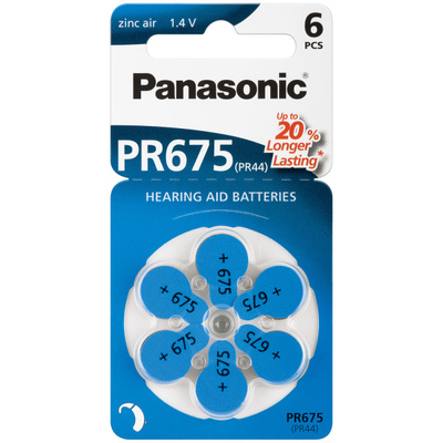 Baterka Panasonic Hearing Aid PR44/675 (6ks) 1.4V 650mAh (V675A DA665 HA675) 6BL