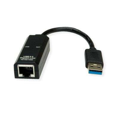 Adaptér USB 3.0 na RJ45 (Gigabit Ethernet), 15cm, čierny