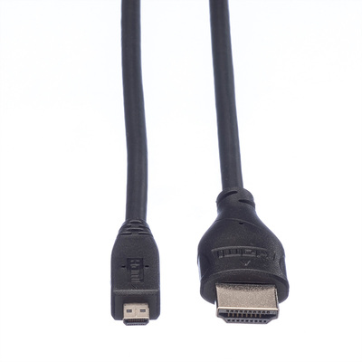 Kábel HDMI/HDMI micro M/M 2m, High Speed+Eth, 4K@30Hz, HDMI 1.4, čierny