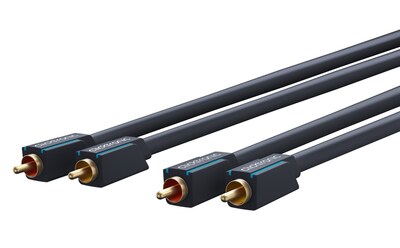 Kábel Cinch 2x audio M/M 0.5m, modrý, pozl. konektor, ClickTronic