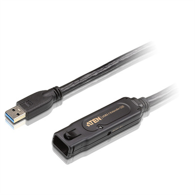 Kábel USB 3.2 Gen 1, A-A M/F 10m, 5Gbps, predlžovací, čierny, aktívny