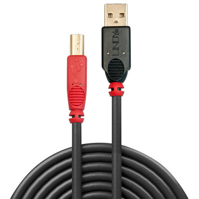 Kábel USB 2.0 A-B M/M 10m, High Speed, čierny, aktívny