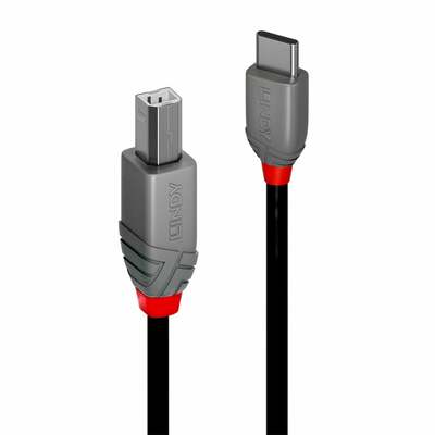 Kábel USB 2.0 Typ C CM/BM(2.0) 0.5m, High Speed,Anthra Line, čierny