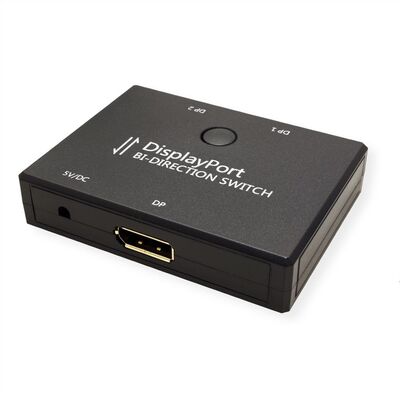 Video selektor/switch DisplayPort 1.2, 2 port, UHD 4K@60Hz, 21.6G, obojsmerný