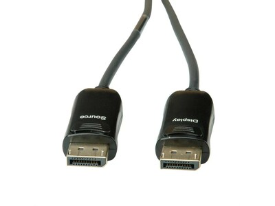 Kábel DisplayPort M/M 50m, 8K@60Hz, DP v1.4, 32.4Gbit/s, čierny, jednosmerný, aktívny, optický