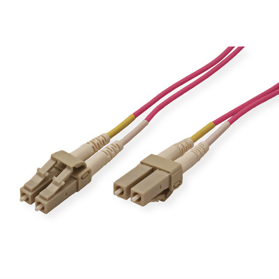 Fiber kábel LC-LC, 1m Duplex OM4(50/125µm), 2mm, fialový