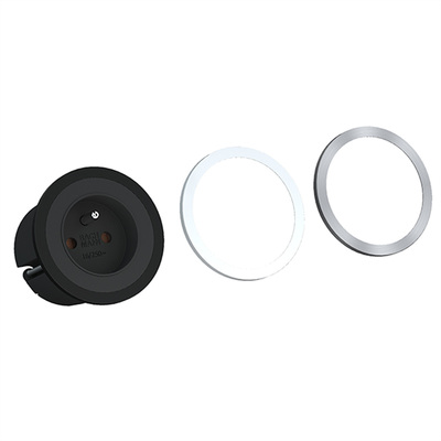 PIX 1xUTE 230V, 0.2m kábel 1.5mm², GST18, čierna + biely krúžok v balení