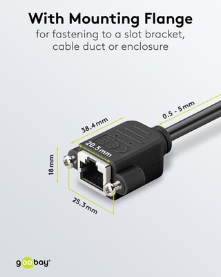 S/FTP (PiMF) Patchkábel 2m cat.6, čierny, Cu, predlžovací M/F s montážou na panel