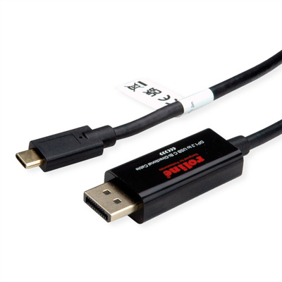 Kábel DisplayPort na USB 3.1 Typ C M/M 2m, Obojsmerný, v1.2, 4K@60Hz UHD, čierny
