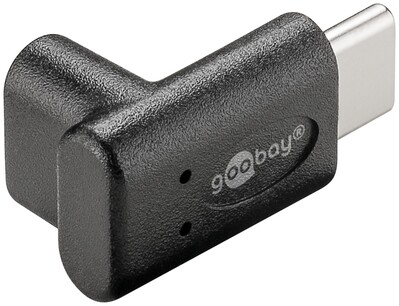 Adaptér USB 3.2 Gen 1, Typ C, C-C M/F, 5Gbps, zahnutý dole/hore 90°, čierny