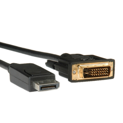 Kábel DisplayPort na DVI-D M/M 5m, jednosmerný, max. 1920x1200 @60Hz, LSOH, čierny