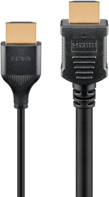 Kábel HDMI M/M 2m, Ultra High Speed+Eth, 8K@60Hz, HDMI 2.1, 48G, pozl. konektor, čierny, Slim