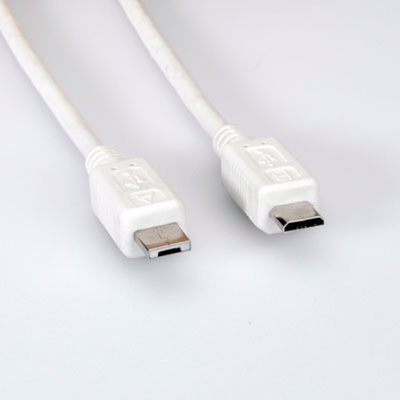 Kábel USB 2.0 MICRO-A/MICRO-B M/M 1.8m, High Speed, biely