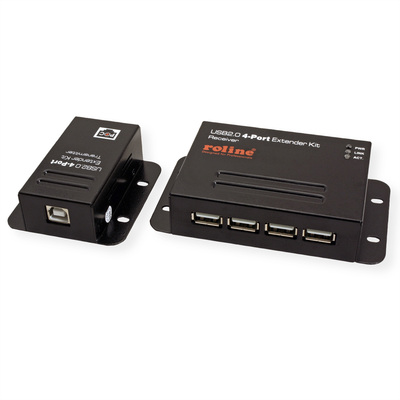Predĺženie USB 2.0 cez TP do 50m, USB hub (4port), PoC (Power Over Cable)
