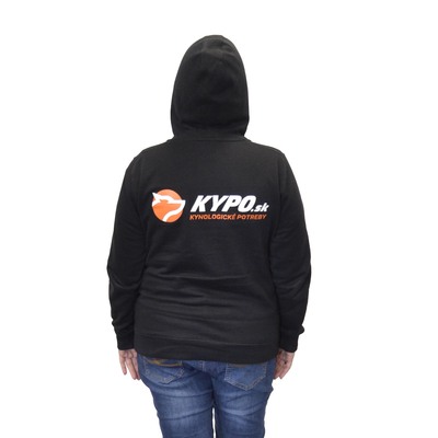 Mikina KYPO dámska s kapucňou, rozopínacia, čierna, XL