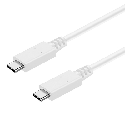 Kábel USB 3.2 Gen 2, Typ C CM/CM 1m, 10Gbps, PD 100W 20V5A, biely §§