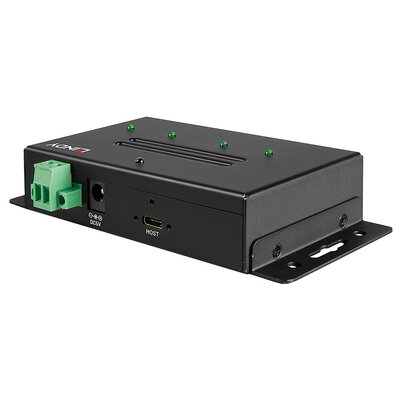 Hub USB 3.2 Gen.2 Typ C, 4 Port, 2x USB C, 2x USB A, kovový, s ext. adaptérom a úchytmi, kábel 0.6m