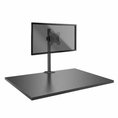 Držiak pre monitor na stôl, úchyt o dosku, max 8kg, rameno 40mm, VESA75/100, čierny