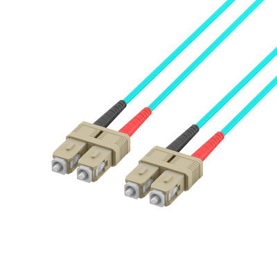 Fiber kábel SC-SC, 7.5m Duplex OM3(50/125µm), LSOH, 3mm, tyrkysový
