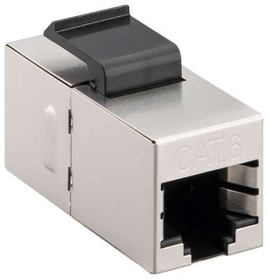 Konektor Keystone cat.6, tienený, strieborný, SPOJKA RJ45 slim