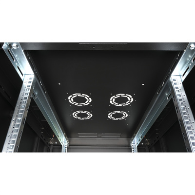 19" Rack na podlahu 42U, 2010x800x1000mm (HxWxD), BASIC, perforované dvere, čierny