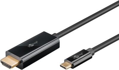 Kábel USB 3.1 Typ C na HDMI M/M 3m, gen.2, 4K@60Hz, čierny, pozl. konektor