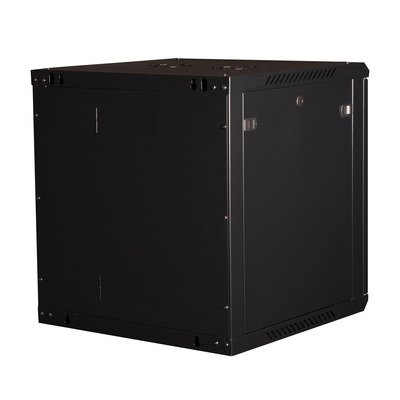 19" Rack na stenu 12U, čierny, 645x600x450 mm (HxWxD), odnímateľné bočnice