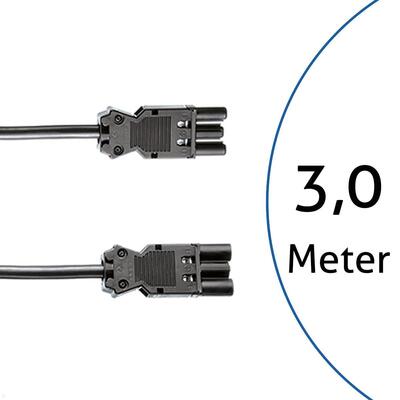 Kábel sieťový 230V predlžovací, GST18 M/F 3m, 1.50mm², 16A, čierny