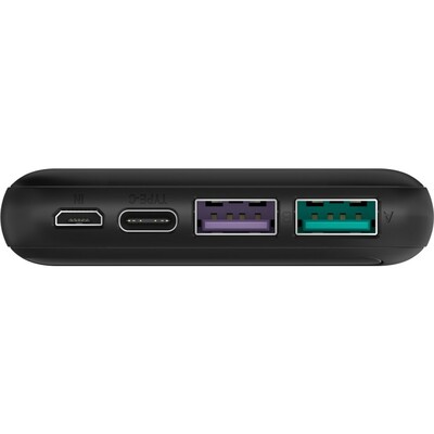 PowerBank Slimline 10000mAh, QC 3.0, kábel USB Typ C 0.3m, čierna
