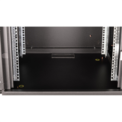 19" Rack na stenu 7U, čierny, 418x600x600mm (HxWxD), RAL9005, PRO, odnímateľné bočnice