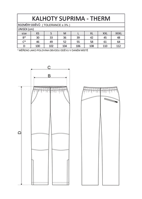 Nohavice SUPRIMA-THERM, zateplené, vodoodpudivé, čierne XS