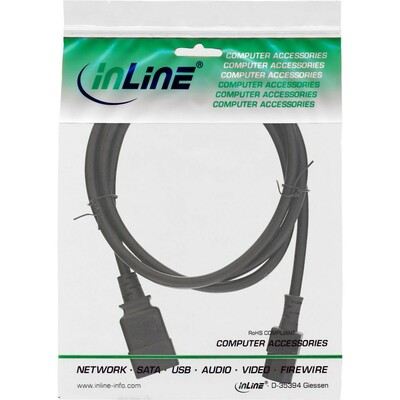 Kábel sieťový 230V C14 - C19, 0.5m, 1.50mm², 10A, čierny