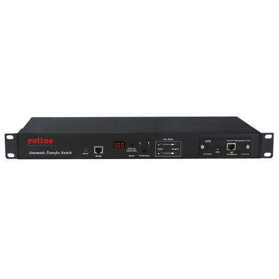 19" automatický prepínač napájania (ATS), 2x C20 / 6x C13 + 2x C19, max. 16A, 1U, čierny