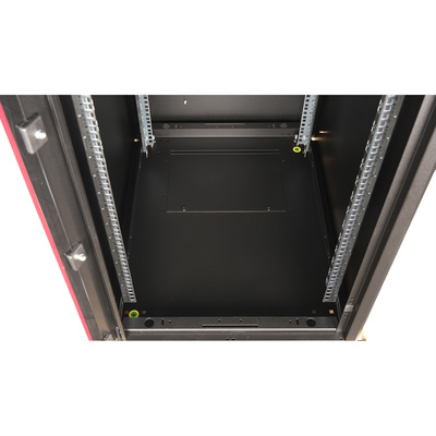 19" Rack na podlahu 22U, 1125x600x800mm (HxWxD), BASIC, sklenené dvere, čierny