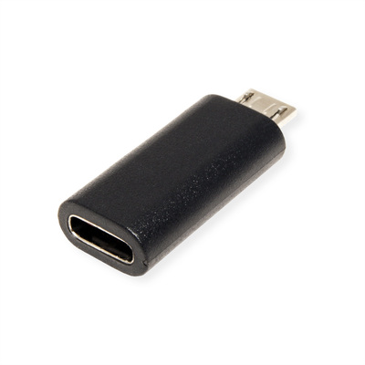 Adaptér USB 3.2 Gen 2, C-Micro-B (2.0) F/M, 480Mbps, priamy, čierny