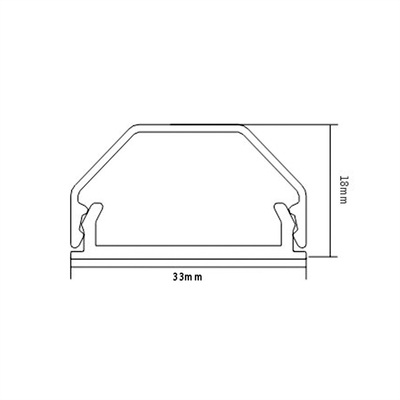 Káblový tunel na káble prechodová lišta 33x18mm, 1.1m, hliník, biely