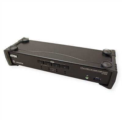 KVM switch/prepínač 4PC, HDMI, USB, USB 3.0 hub, Audio, 4K@60Hz