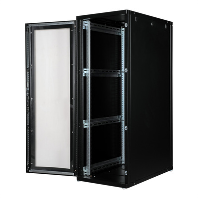 19" Rack na podlahu 36U, 1705x600x1000mm (HxWxD), PRO, Plexiglas, čierny