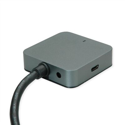 Kábel USB 3.2 Gen 1, A-A M/F 3m, 5Gbps, predlžovací, čierny, aktívny 4port HUB (2x USB A + 2x Typ C)