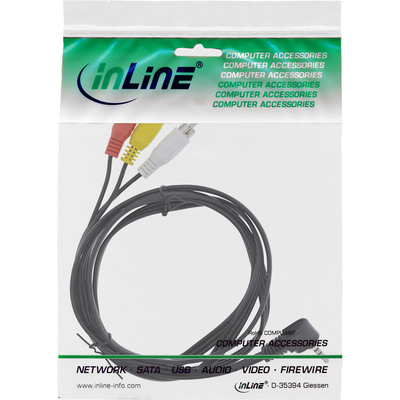 Kábel 3.5mm 4pin AV jack/3xCinch M/M 1.5m, čierny