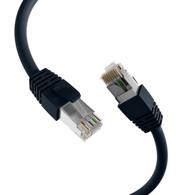 S/FTP (PiMF) Patchkábel LSOH 2m cat.8, čierny, Cu, 40GBit/s, 2000MHz