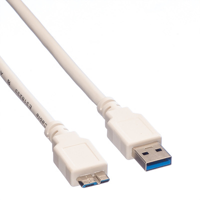 Kábel USB 3.2 Gen 1, A-MICRO-B(3.0) M/M 0.8m, 5Gbps, biely