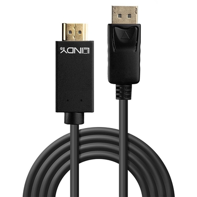 Kábel DisplayPort na HDMI M/M 1m, jednosmerný, 3840x2160 @30Hz, čierny, pozl. konektor,
