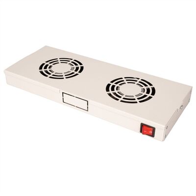19" Ventilačná jednotka, 2 vetráky, 1U, ON/OFF, sivá