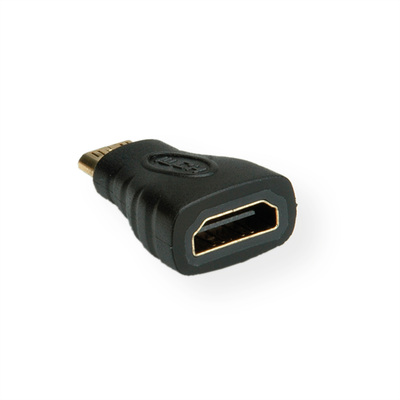 Adaptér HDMI mini/HDMI M/F priamy, čierny