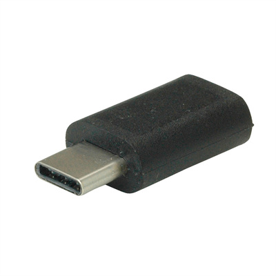 Adaptér USB 3.2 Gen 2, C-Micro-B (2.0) M/F, 480Mbps, priamy, čierny