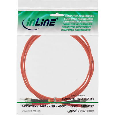 Fiber kábel ST-ST, 3m Duplex OM2(50/125µm), LSOH, 2mm, oranžový