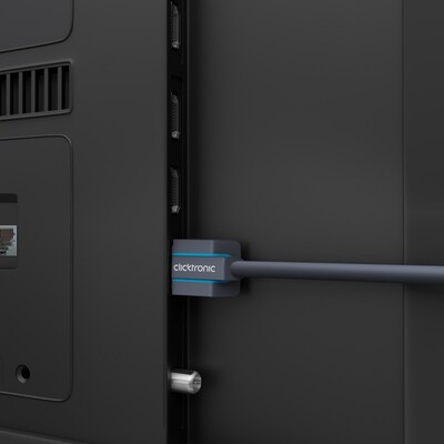 Kábel HDMI M/M 3m, High Speed+Eth, 4K@60Hz, HDMI 2.0, 18G, pozl. konektor, modrý, Slim, C