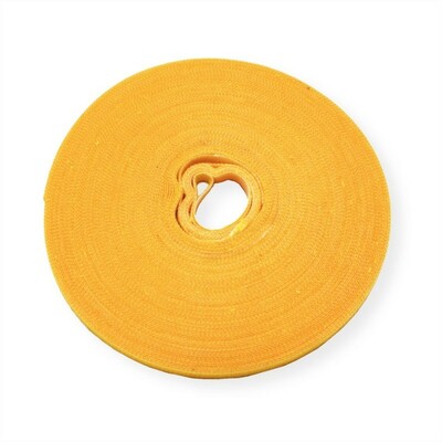 Káblový organizér suchý zips 25m návin, žltá farba, šírka 10mm